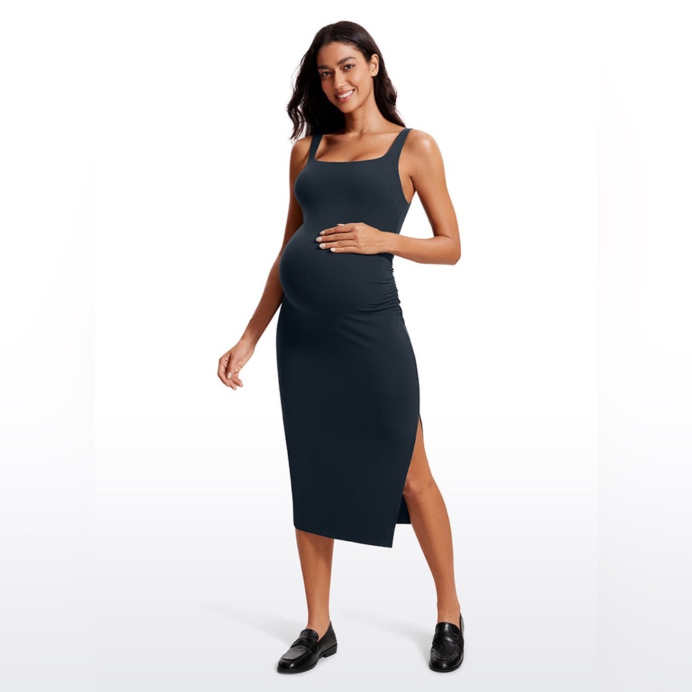 CRZ YOGA Maternity Butterluxe Midi Dress - Navy
